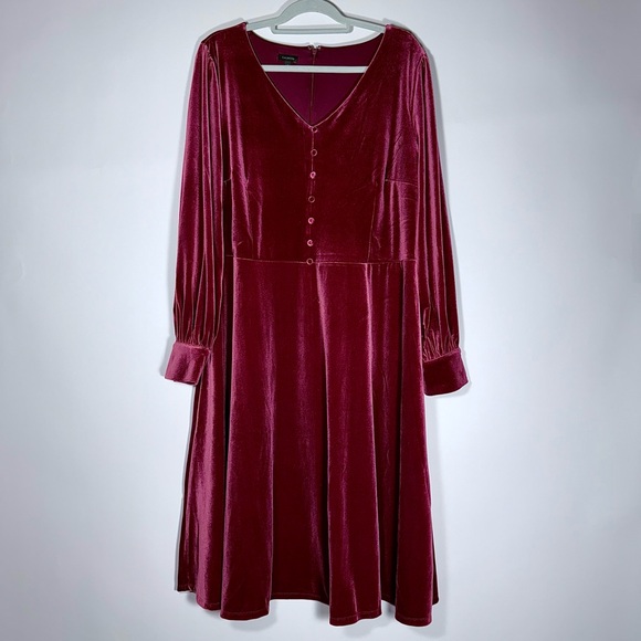 NWT Talbots Women’s Billow Sleeve Soft Velour Fit & Flare A-Line Dress Size 18 - Picture 2 of 14